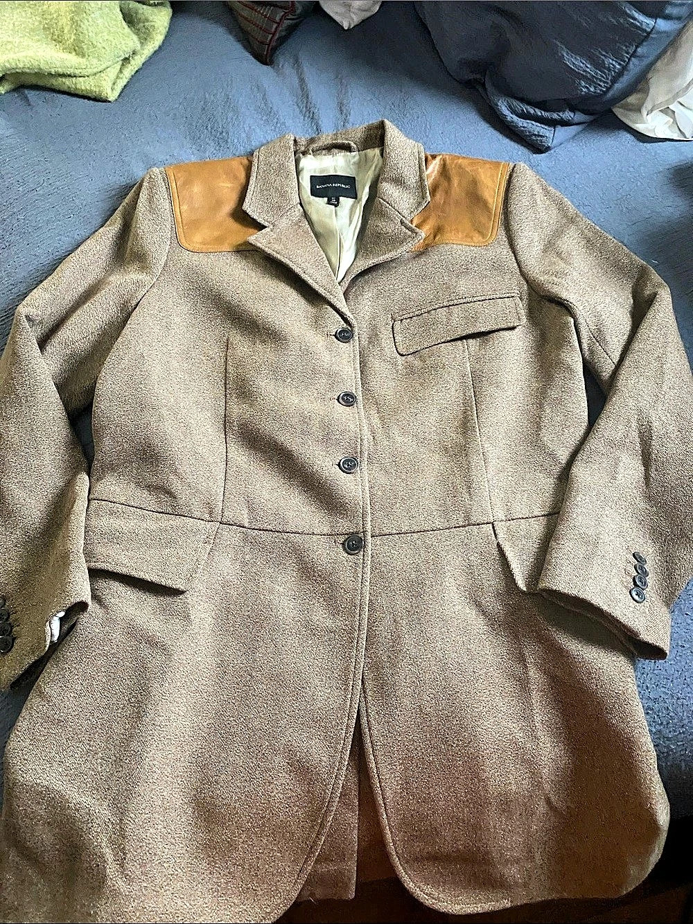 Banana Republic Women's Leather-Trim Coat Size 16 tall